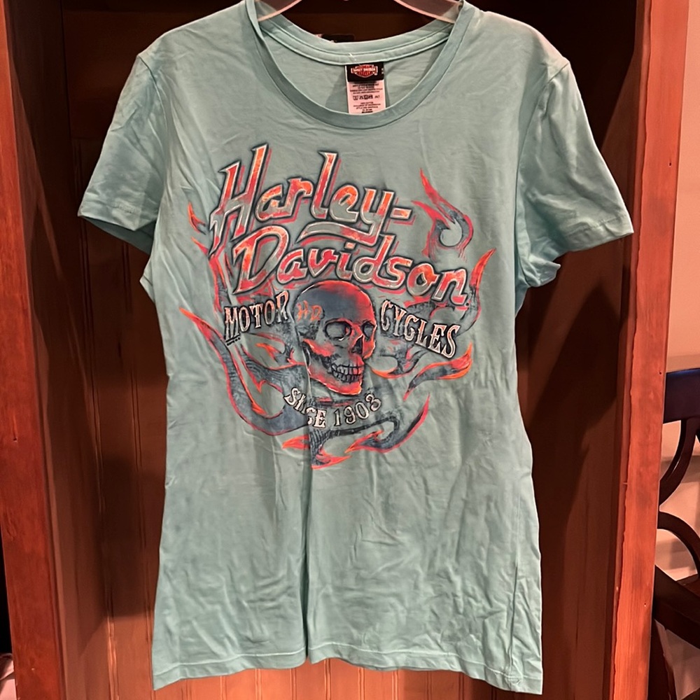 NWT small turquoise blue short sleeve tee from Harley Davidson